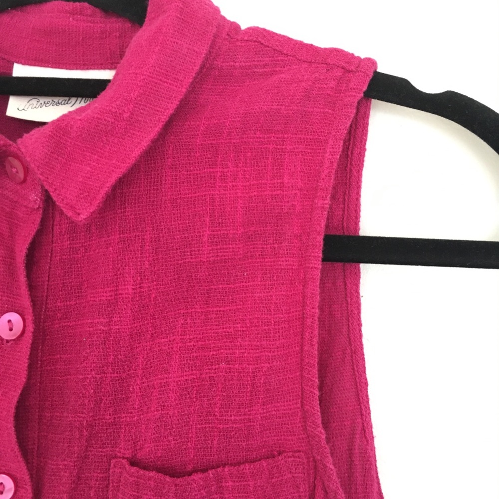 Universal Thread Pink Collared Button Down Tank S - image 4